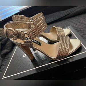 Karl Lagerfeld Gold High-Heeled Sandals